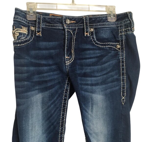 Rock Revival Jeans Womens 30 Iselin Capri Embellished Pockets Stretch E9439P - Picture 12 of 14